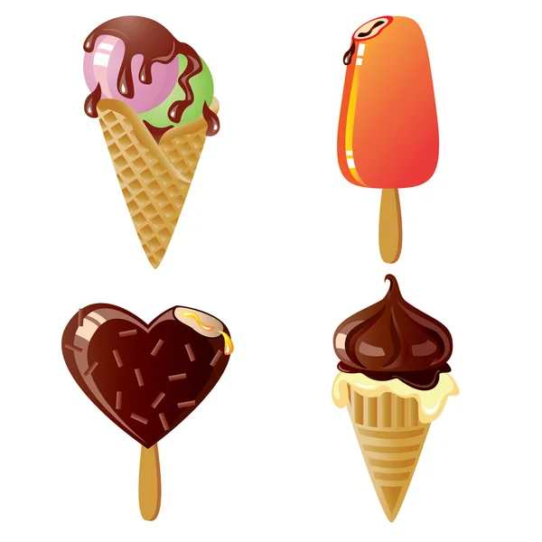 Ice cream icons — Stock Vector
