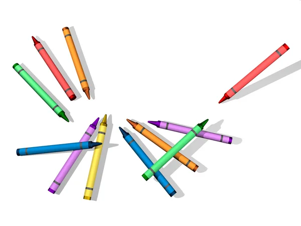 Crayons with Blank Background — Stock Photo, Image