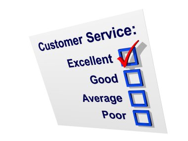 Customer Service with Excellent Ticked clipart