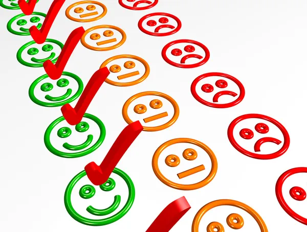 Modulo di feedback con sorrisi - Eccellente — Foto Stock