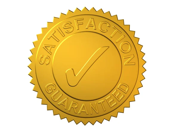 Tillfredsställelse garanteras gold seal — Stockfoto