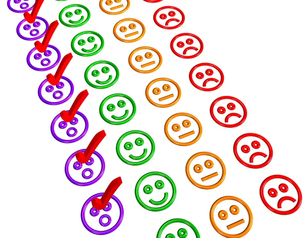 Modulo di feedback con sorrisi - Fantastico — Foto Stock