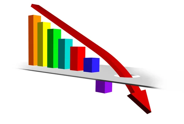 Chart with Downward Trend — Stock Photo, Image