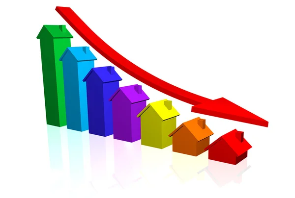 Ház árak lefelé — Stock Fotó
