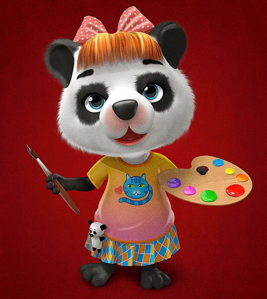 Panda kunstenaar — Stockfoto