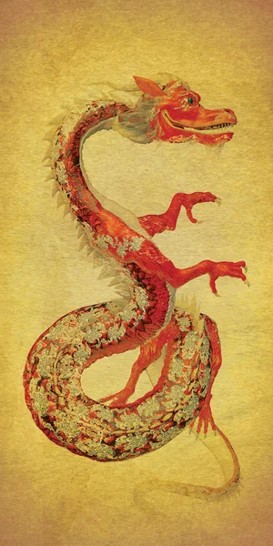 Dragão oriental vermelho — Fotografia de Stock