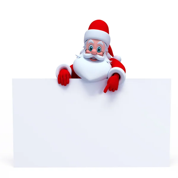 Papai Noel com grandes cartões como sinal — Fotografia de Stock