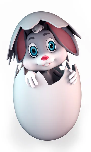 Coniglietto di Pasqua dentro l'uovo — Foto Stock