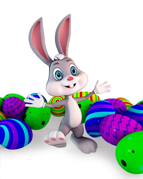 Happy Easter Bunny with Color Egg Stock Illustration - Illustration of  friendly, bunny: 38356624