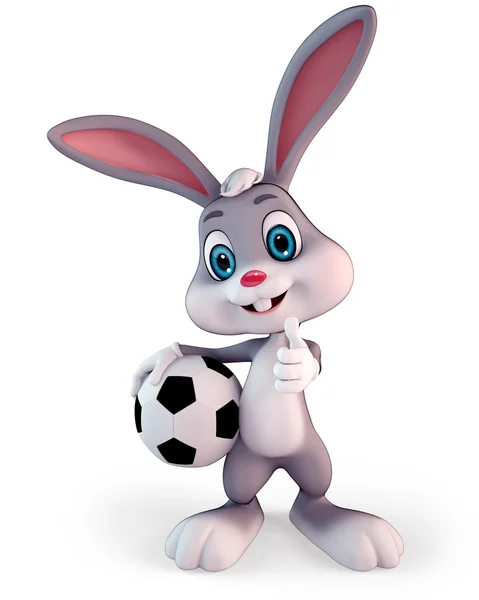 复活节兔子与足球 — 图库照片