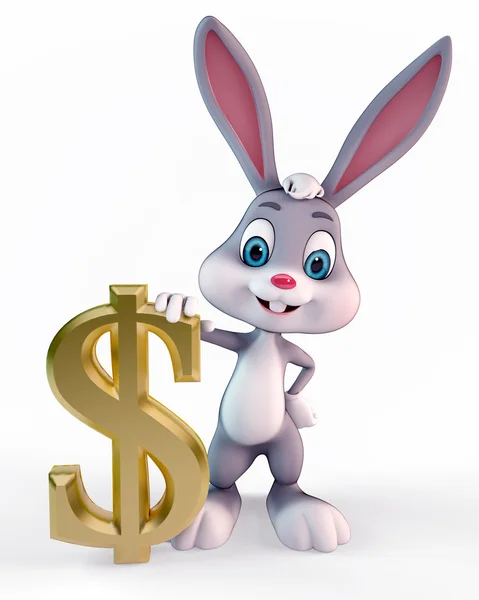 复活节兔子与美元 — 图库照片