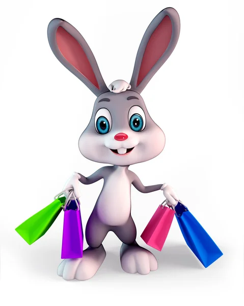 stock image Bunny with shopping bags