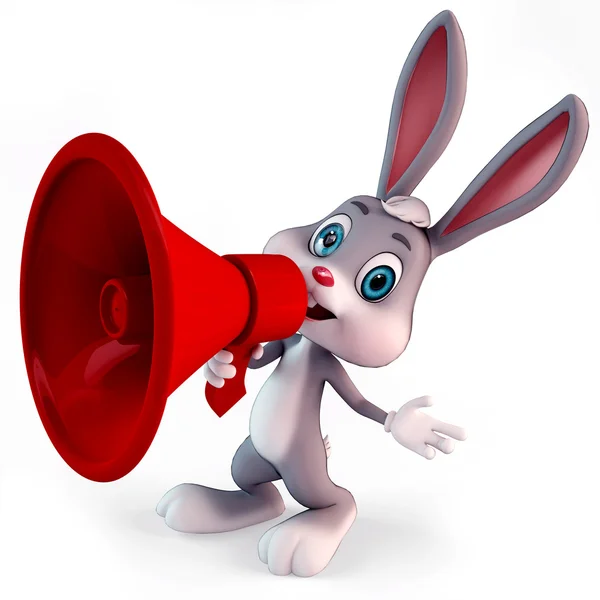 Bunny med högtalare — Stockfoto
