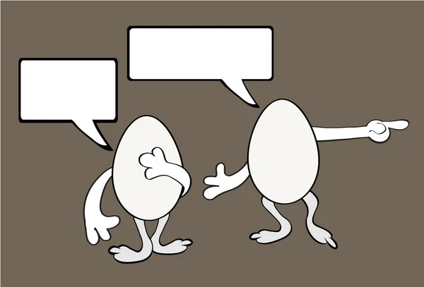 Zwei Eier sprechen — Stockvektor