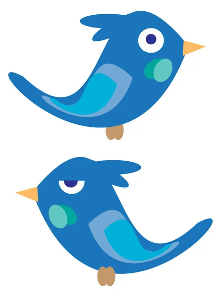 Blaue Vögel — Stockvektor