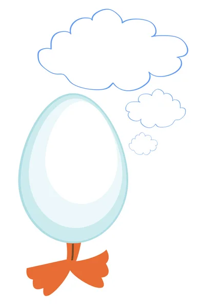 Ett ägg talar till anka tassar — Stock vektor