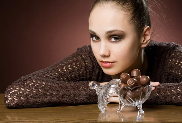 Schöne Schokolade Heißhunger — Stockfoto