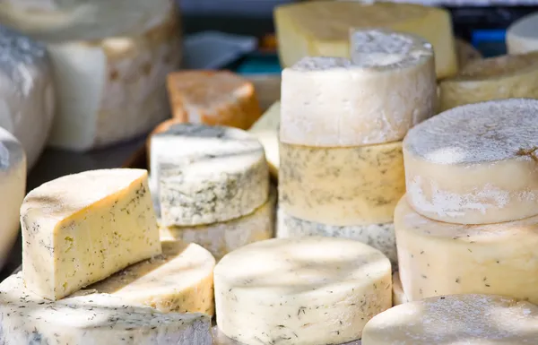 Kozí sýr na trhu. — Stock fotografie