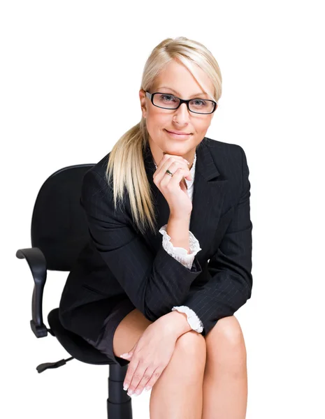 Friendly blond business woman. — Stock Photo, Image
