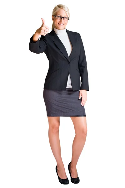 stock image Full length portrait of blond business woman.