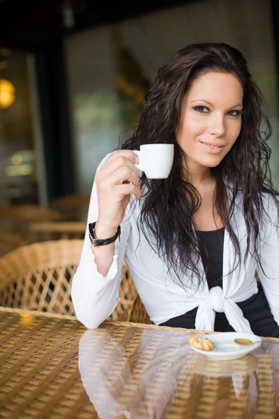 Kafé flicka. — Stockfoto