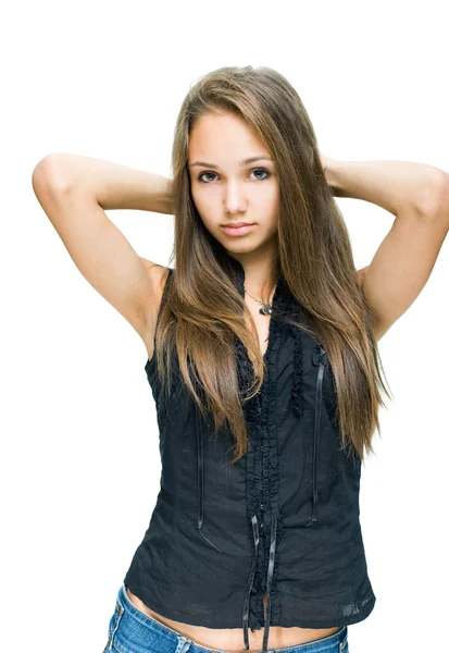 Beautiful young brunette model. — Stock Photo, Image