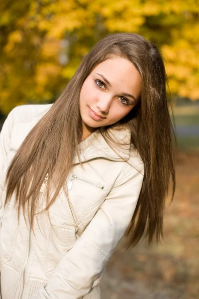 Beautiful young model outdoors.