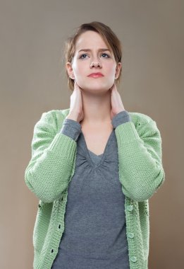 Neck pains. clipart