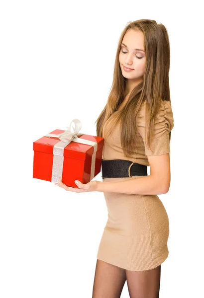 Die große rote Geschenkbox. — Stockfoto
