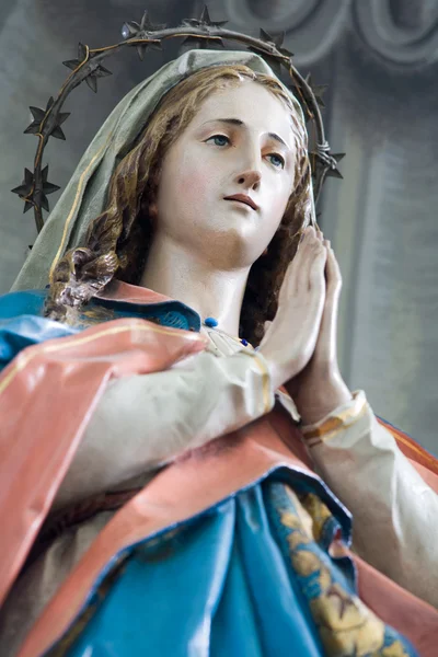Closeup shot of sculpture of Mary. — Stock Photo, Image