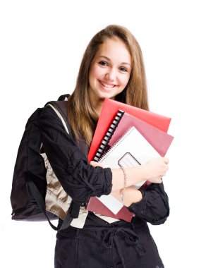 Happy student girl clipart