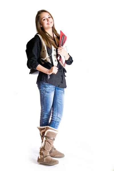 Bonito sorridente jovem estudante . — Fotografia de Stock