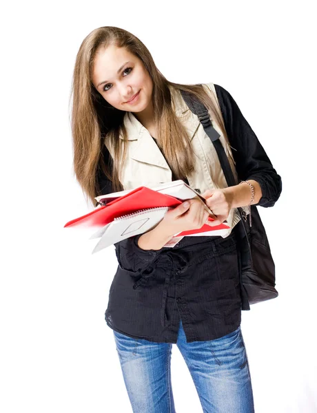Attractive student girl studying. — Stock Photo, Image