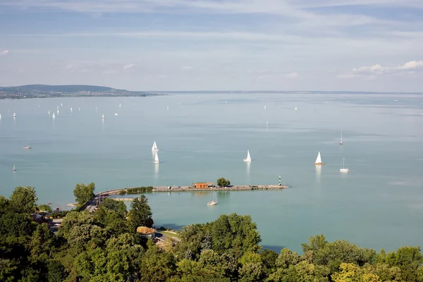 stock image Tihany and lake Balaton.