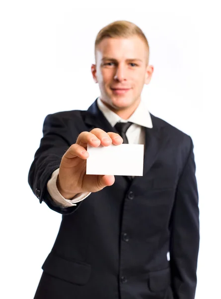 Joven empresario haciendo su presentación . — Foto de Stock