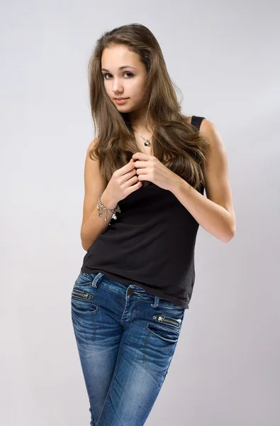 Underbara ung brunett modell. — Stockfoto