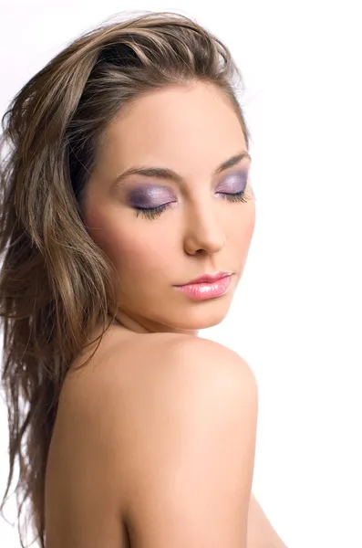 Beautiful brunette in elegant makeup. — Stock Photo, Image