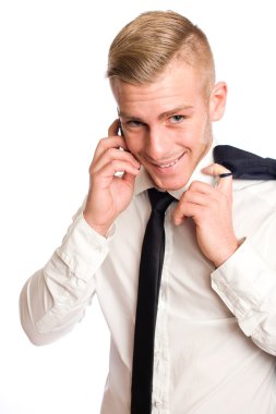 Young businessman with mischievious smile. clipart