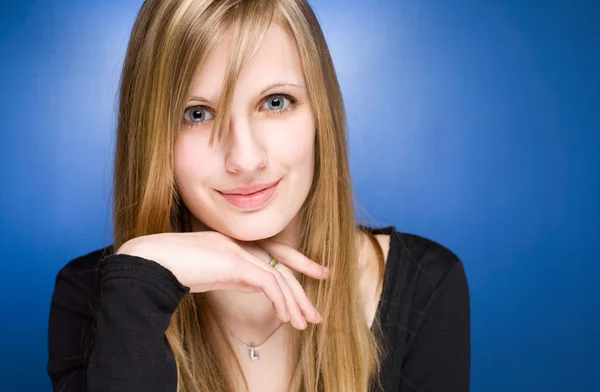 Graceful friendly young blond woman. — Stock Photo, Image