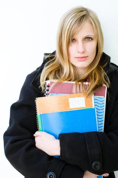 Gorgeous young blond student girl. — Stock Photo, Image