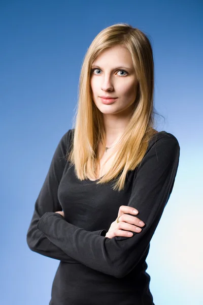 Confident young blond woman. — Stock Photo, Image