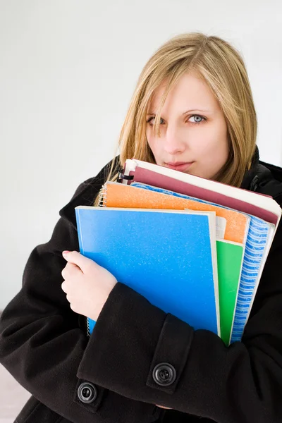 Roztomilá blonďatá student. — Stock fotografie