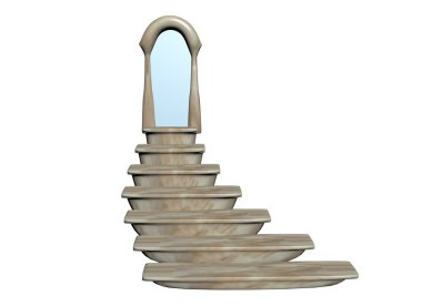 Stair with a door clipart