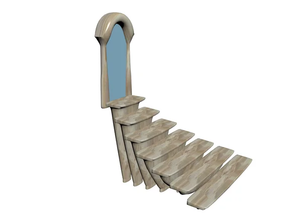 Treppe mit Tür 02 — Stockfoto