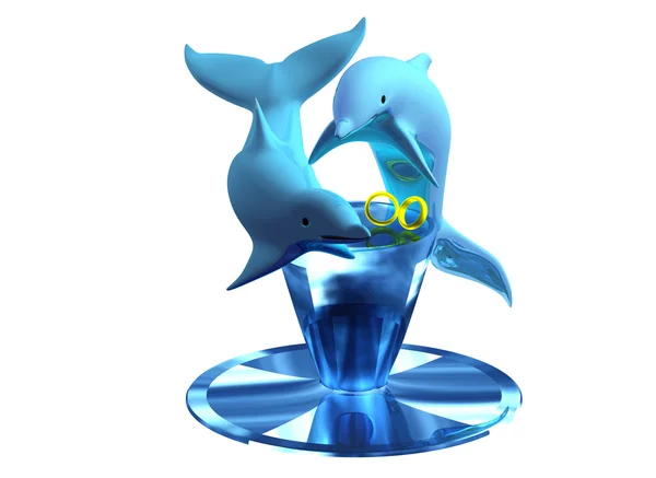 Dolphin snubní prsteny 02 — Stock fotografie