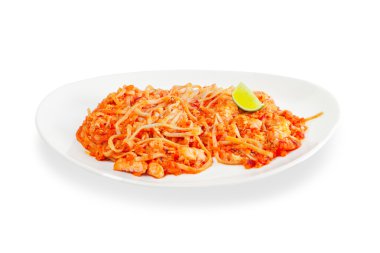 Deniz ürünleri ve domates soslu spagetti.