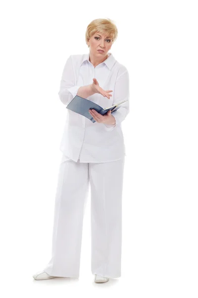 The woman with a folder — Stock Photo, Image