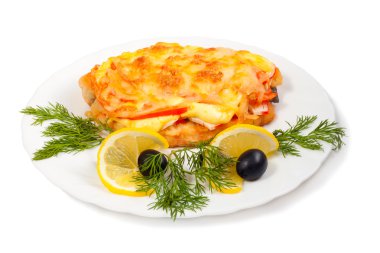 et, sebze ve peynir ile