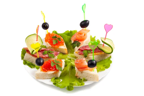 stock image Selection of various canape