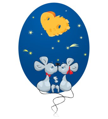 Valentine`s Day concept: Male Mouse and Female Mouse clipart